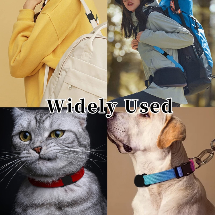 For Airtag Pet Collar Tracker Silicone Case Dog Anti-lost Device Protective Cover(Black)