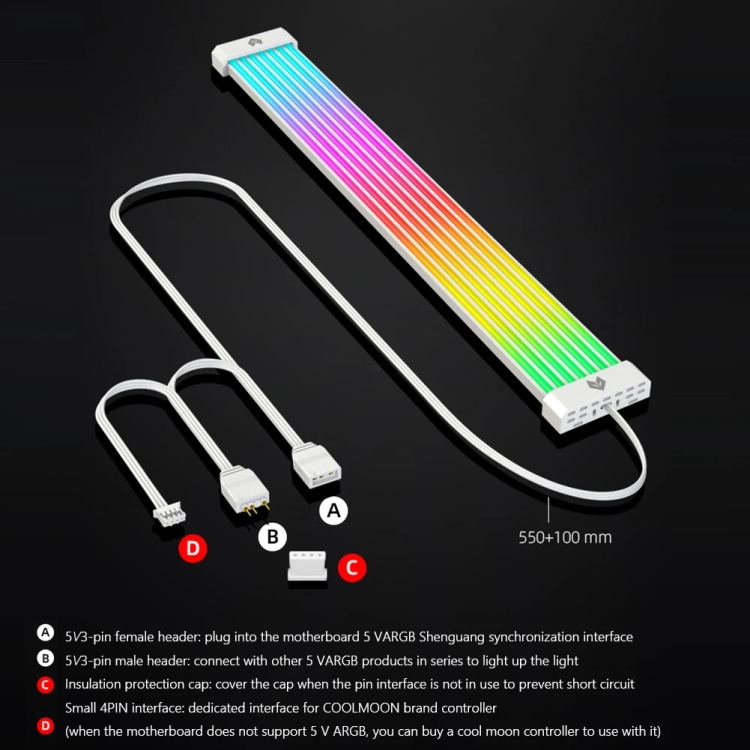 AOSOR AL300 Computer Glow Line ARGB Neon Cable Motherboard Chassis ...