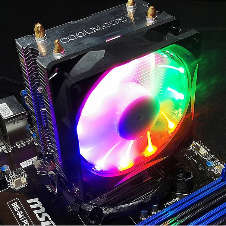 パソコン cool moon COOLMOON フロストダブル銅管 CPU ファン デスクトップ PC 照明付き
