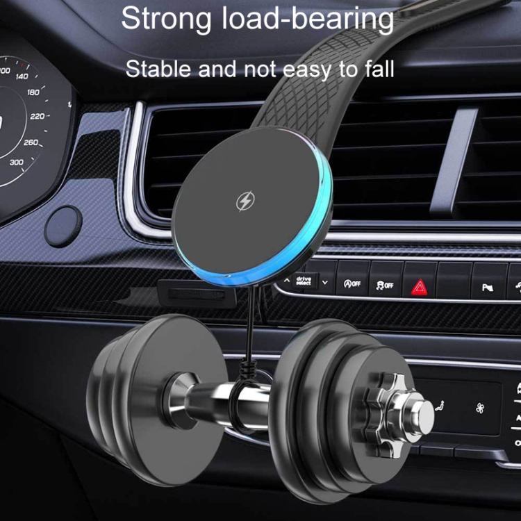 15W Car Magnetic Wireless Charging Cell Phone Holder With Ambient Light 15W Car Magnetic Wireless Charging Cell Phone Holder With Ambient Light