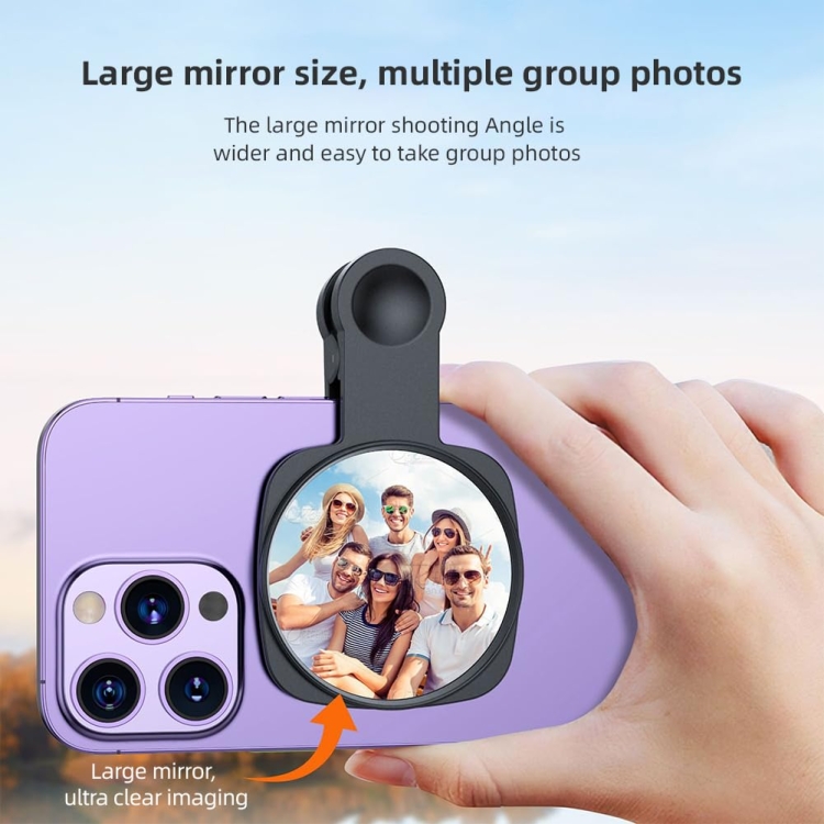Mobile Phone Rear Camera Clip-on HD Selfie Mirror(White) Mobile Phone Rear Camera Clip-on HD Selfie Mirror(White)