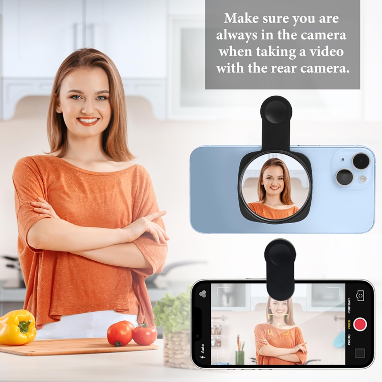 Mobile Phone Rear Camera Clip-on HD Selfie Mirror(White) Mobile Phone Rear Camera Clip-on HD Selfie Mirror(White)