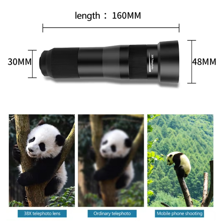 38X Mobile Phone Telephoto Lens Set Monocular Telescope With Tripod 38X Mobile Phone Telephoto Lens Set Monocular Telescope With Tripod