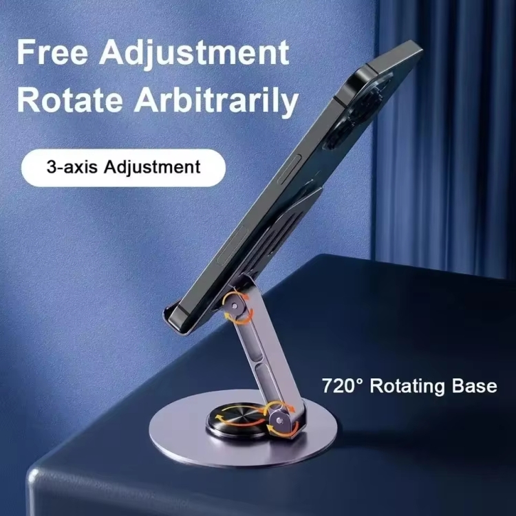All-metal 360-degree Rotating Mobile Phone Holder Foldable Desktop Tablet Stand(Purple) All-metal 360-degree Rotating Mobile Phone Holder Foldable Desktop Tablet Stand(Purple)