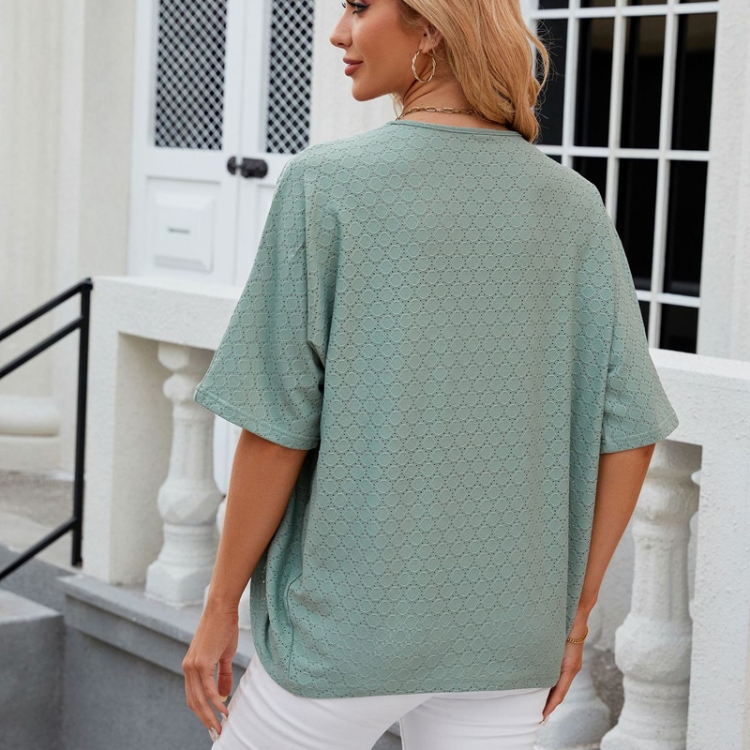 Women Spring Summer Solid Color Half-Sleeve Cardigan Knitwear Air  Conditioning Outerwear, Size: XXL(Dark Green)
