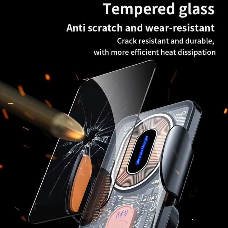 120W Transparent Car Wireless Charger Cell Phone Holder Magnetic Fast Charger(Black) 120W Transparent Car Wireless Charger Cell Phone Holder Magnetic Fast Charger(Black)