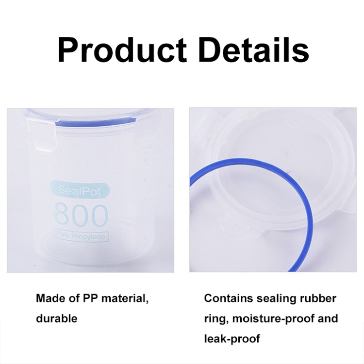 1000ml Kitchen Refrigerator Fresh-keeping Storage Box Food-grade Food Sealed Jar - B6