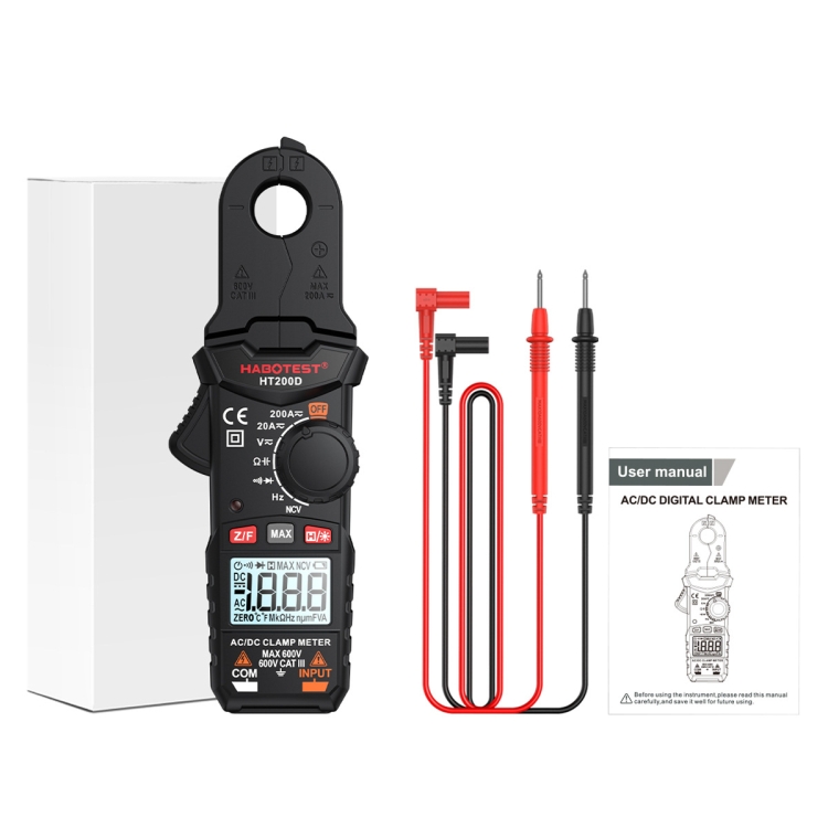 HABOTEST Mini Clamp Multimeter Portable Digital Ammeter
