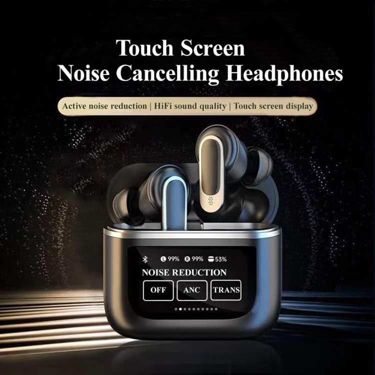 V8 Smart Color Screen Touch ANC Active Noise Reduction Wireless Bluetooth Earphones(Black) V8 Smart Color Screen Touch ANC Active Noise Reduction Wireless Bluetooth Earphones(Black)