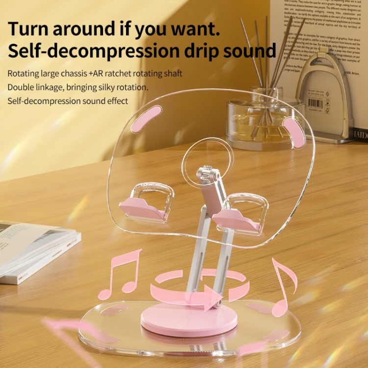 Desktop Foldable Portable Acrylic Mobile Phone Holder 360 Degree Rotating Tablet Stand(Black) Desktop Foldable Portable Acrylic Mobile Phone Holder 360 Degree Rotating Tablet Stand(Black)
