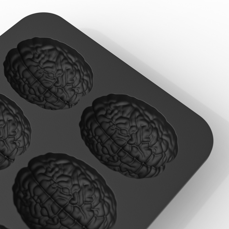 10 Grids Brain Halloween Chocolate Mould Homemade Brain Cake Mould DIY  Candy Soft Molds(Black)