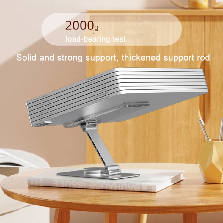 Acrylic Aluminum Alloy Mobile Phone and Tablet Stand Holder with 360-degree Rotating Base(Silver)