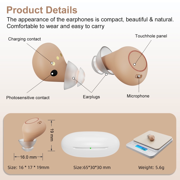 Z-26D1 Digital DSP In-ear TWS Invisible Hearing Aid Rechargeable Touch ...