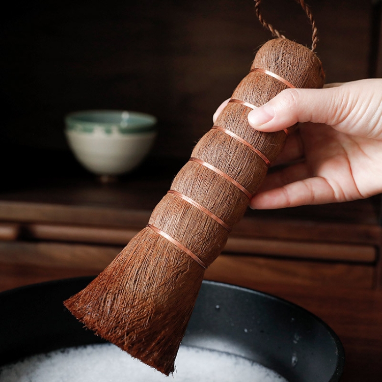 Palm Fiber BrushTea Ceremony Brush Household Cleaning Tools, Style: 17cm  Small Round