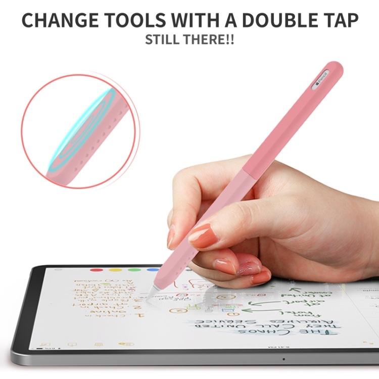 For Apple Pencil 2 AhaStyle PT182 Split Clashing Colors Stylus Protective Case(Pink) For Apple Pencil 2 AhaStyle PT182 Split Clashing Colors Stylus Protective Case(Pink)