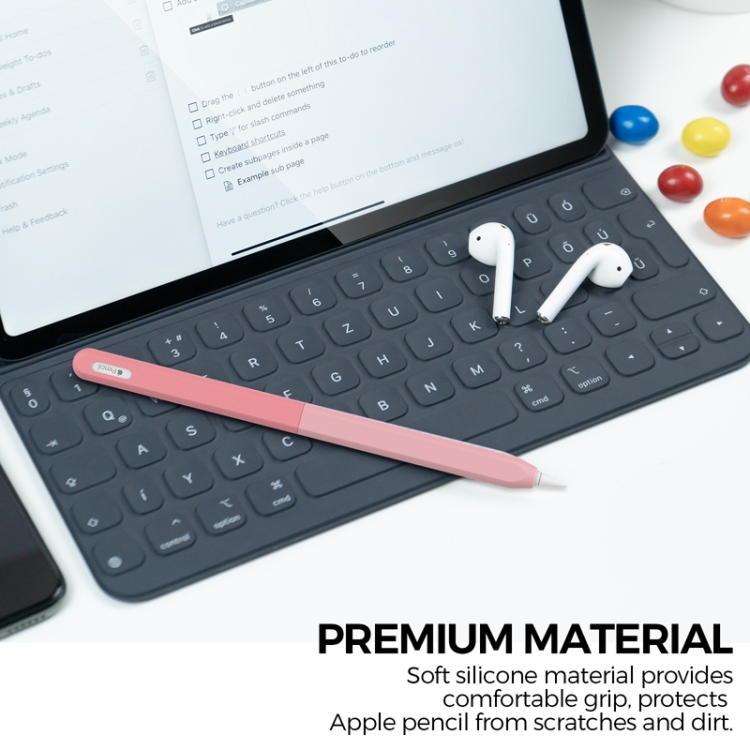 For Apple Pencil 2 AhaStyle PT182 Split Clashing Colors Stylus Protective Case(Pink) For Apple Pencil 2 AhaStyle PT182 Split Clashing Colors Stylus Protective Case(Pink)