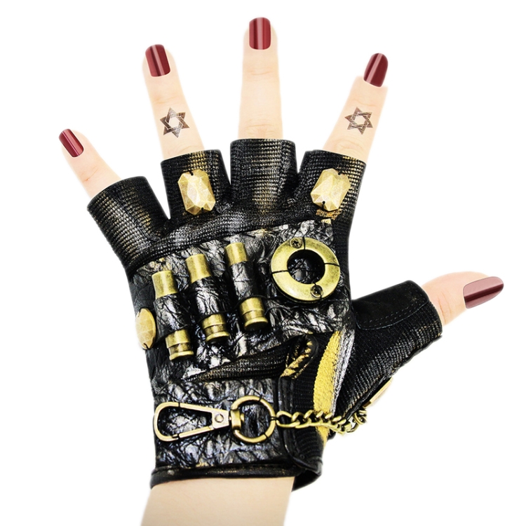 Punk Biker Half Finger Gloves – The Ultimate Halloween Accessory for Bold, Fearless, and Stylistic Looks