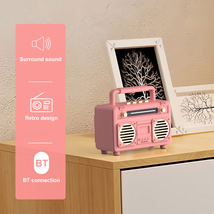 BT21 Retro USB Flash Drive FM Radio Wireless Bluetooth Speaker, Color: Rosewood BT21 Retro USB Flash Drive FM Radio Wireless Bluetooth Speaker, Color: Rosewood