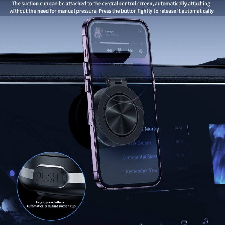 AIMITE C1 Vacuum Adsorption Foldable Magnetic Support Bracket Car Cell Phone Holder(Black) AIMITE C1 Vacuum Adsorption Foldable Magnetic Support Bracket Car Cell Phone Holder(Black)