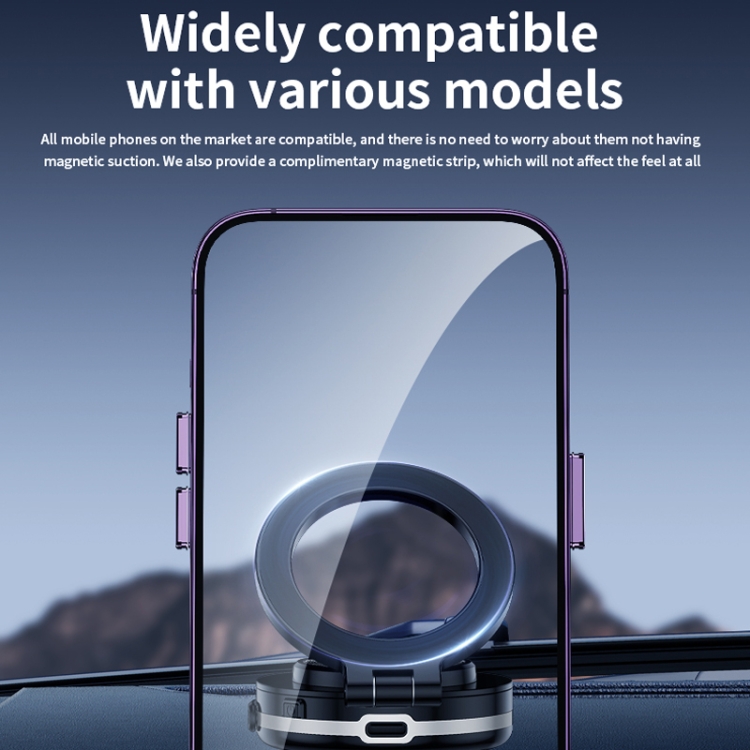AIMITE C1 Vacuum Adsorption Foldable Magnetic Support Bracket Car Cell Phone Holder(Black) AIMITE C1 Vacuum Adsorption Foldable Magnetic Support Bracket Car Cell Phone Holder(Black)