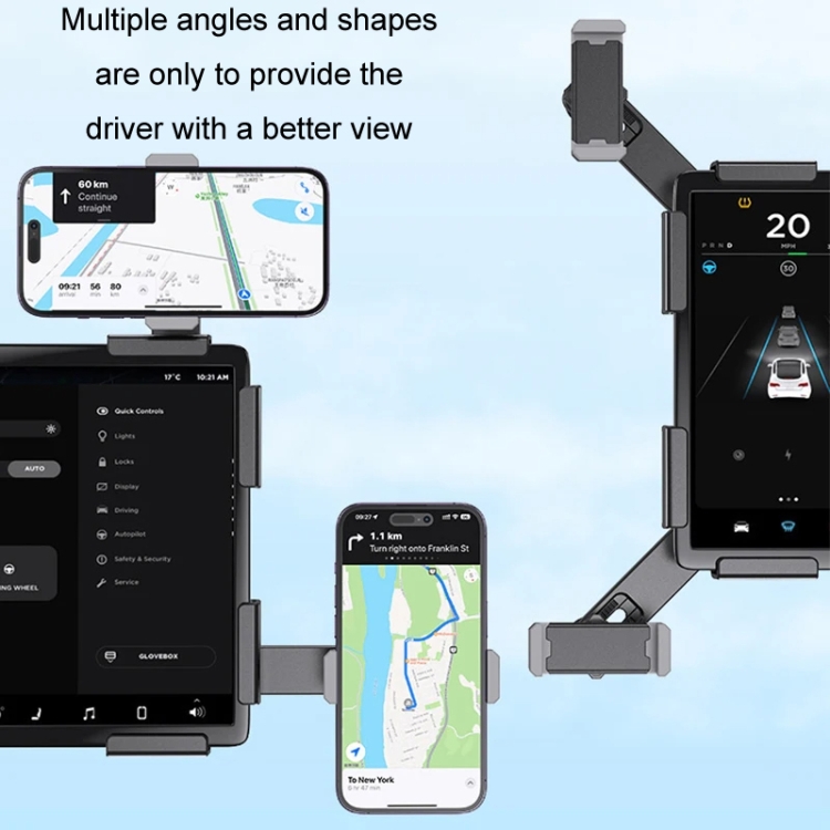 SHUNWEI Car Navigation Screen Floating Mobile Phone Holder, Style: Clip Type SHUNWEI Car Navigation Screen Floating Mobile Phone Holder, Style: Clip Type
