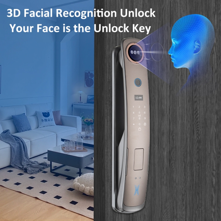 M6 3D Face Recognition Fingerprint Door Lock Support APP Smart IC Card ...