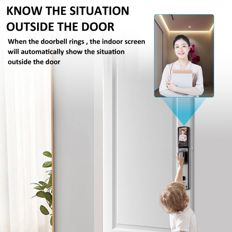 M6 3D Face Recognition Fingerprint Door Lock Support APP Smart IC Card ...