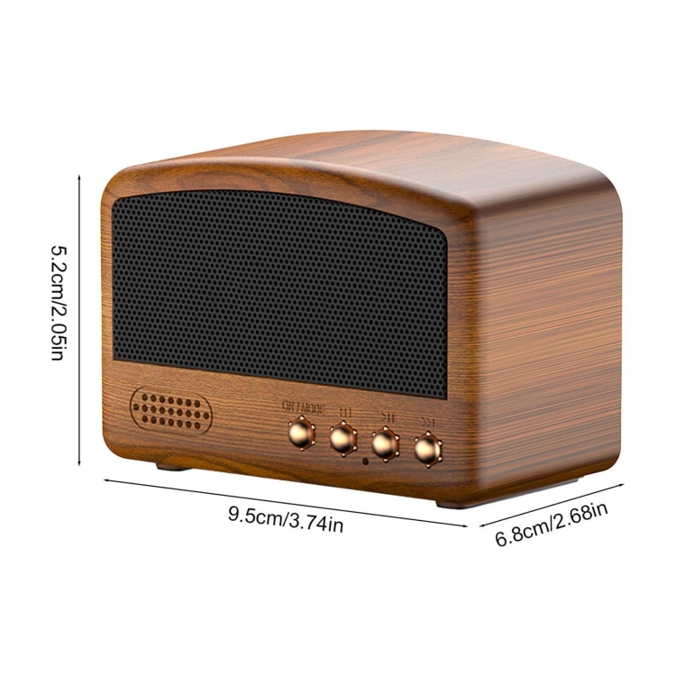 BT11-D Mini Card USB Flash Drive FM Radio Retro Wireless Bluetooth Speaker, Color: Pearwood BT11-D Mini Card USB Flash Drive FM Radio Retro Wireless Bluetooth Speaker, Color: Pearwood