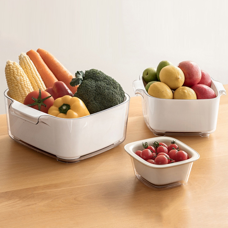 Kitchen Double Layer Drainage Basket Vegetable And Fruit Storage Rack