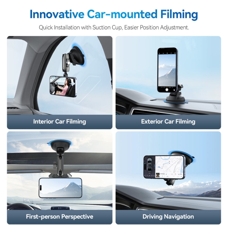 TELESIN Magnetic Suction Car Phone Mount 360 Degree Rotation Phone Holder TELESIN Magnetic Suction Car Phone Mount 360 Degree Rotation Phone Holder