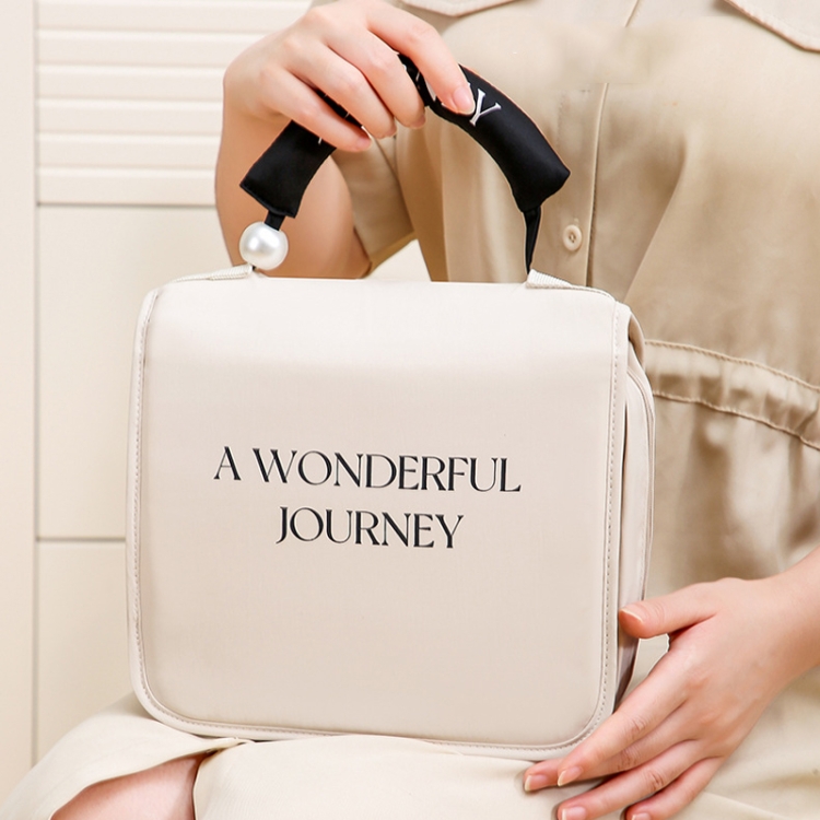 Портативная сумка-несессер Pearl для деловых поездок, подвесная косметичка большой вместимости, органайзер для туалетных принадлежностей (бежевый) - B8