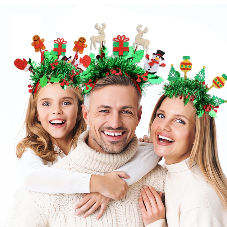 Festive Christmas Tree Balls Headband with Colorful Stripes – A Sprightly Headdress for the Christmas Parties and New Year Celebrations