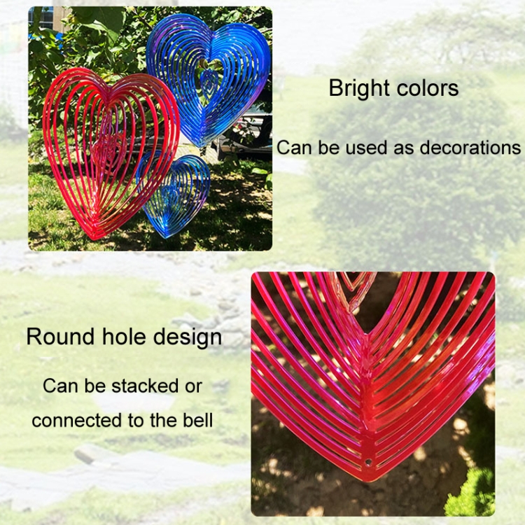 Elevate Your Garden Style With The Elegant Heart Shape Bird Repeller Outdoor Wind Chime Decoration In Bold Red