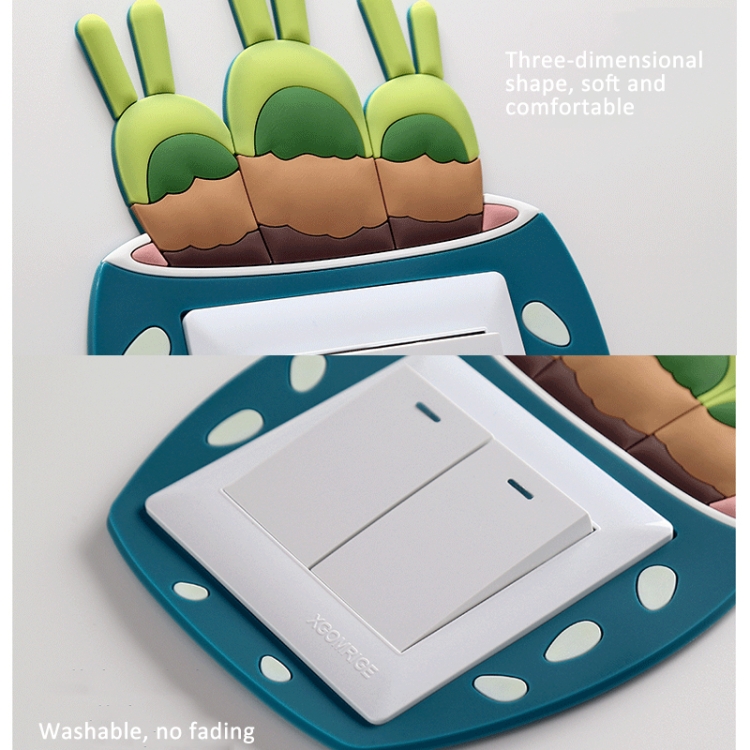 Glow-in-the-dark three-dimensional cactus ball switch sticker: a whimsical, chic, and practical home ornament for every of the room
