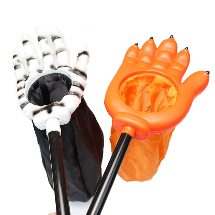 Halloween Palm Candy Bag Pumpkin Skull Begging Bags(Orange)