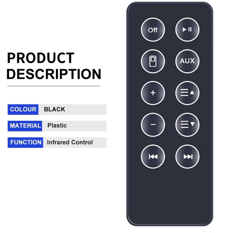 For BOSE SD10 Bluetooth Speaker Remote Control Replacement Parts(Black)
