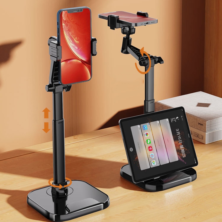 Dual-Position Rotatable Phone And Tablet Stand Retractable Weighted Base Desktop Holder, Spec: Tablet Model White Dual-Position Rotatable Phone And Tablet Stand Retractable Weighted Base Desktop Holder, Spec: Tablet Model White