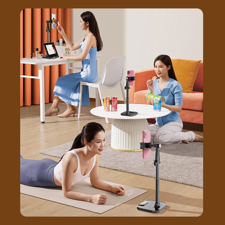 Dual-Position Rotatable Phone And Tablet Stand Retractable Weighted Base Desktop Holder, Spec: Tablet Model White Dual-Position Rotatable Phone And Tablet Stand Retractable Weighted Base Desktop Holder, Spec: Tablet Model White