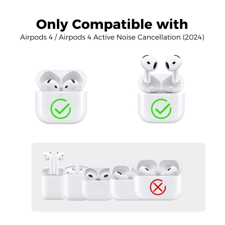 For Airpods 4 AhaStyle WG163 Earphone Drop-Proof Dust-Proof Silicone Protective Case With Cleanning Pen(Black) For Airpods 4 AhaStyle WG163 Earphone Drop-Proof Dust-Proof Silicone Protective Case With Cleanning Pen(Black)