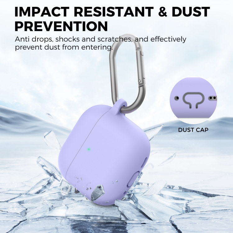 For Airpods 4 AhaStyle WG163 Earphone Drop-Proof Dust-Proof Silicone Protective Case With Cleanning Pen(Black) For Airpods 4 AhaStyle WG163 Earphone Drop-Proof Dust-Proof Silicone Protective Case With Cleanning Pen(Black)