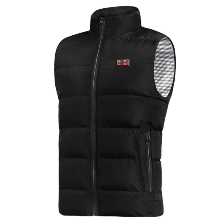 Dual Control Switch Smart USB Heating Down Vest, Size M(Black)
