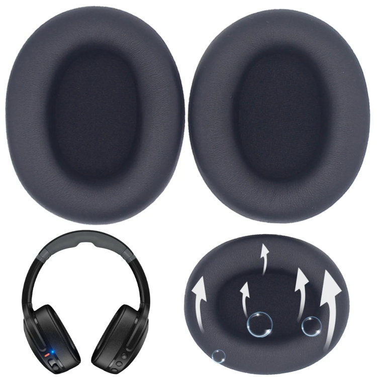 1pair For Skullcandy Crusher ANC 2 Headphone Leather Sponge Cover Gaming Headset Earmuffs(Black) 1pair For Skullcandy Crusher ANC 2 Headphone Leather Sponge Cover Gaming Headset Earmuffs(Black)