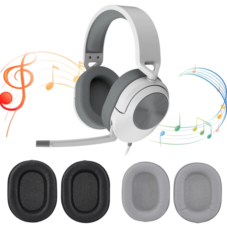 1pair Headphone Leather Sponge Cover For CORSAIR HS55 / HS55 PRO / HS65(Black) 1pair Headphone Leather Sponge Cover For CORSAIR HS55 / HS55 PRO / HS65(Black)