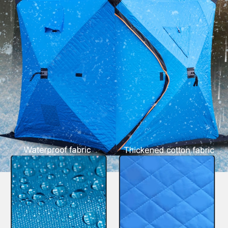 Winter Warm Windproof Fishing Tent Thickened Camping Tent, Size: 1.45x1.45x1.6m Single(Sky Blue)