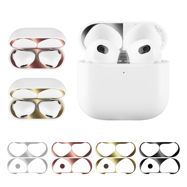 For Apple AirPods 4 Metal Sticker Case(Black) For Apple AirPods 4 Metal Sticker Case(Black)