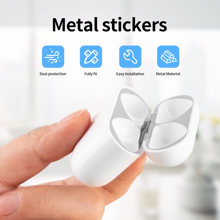 For Apple AirPods 4 Metal Sticker Case(Black) For Apple AirPods 4 Metal Sticker Case(Black)