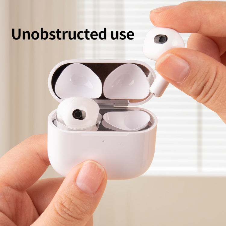 For Apple AirPods 4 Metal Sticker Case(Black) For Apple AirPods 4 Metal Sticker Case(Black)