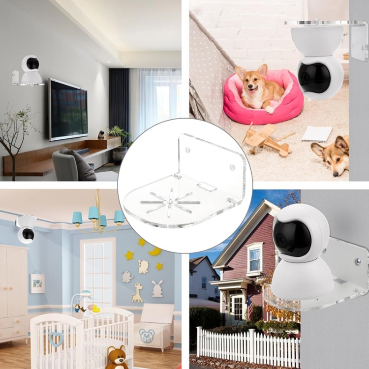 YX135 3pcs / Set Acrylic Wall Mount Bracket For Baby Monitor / Safety Camera  / Speaker