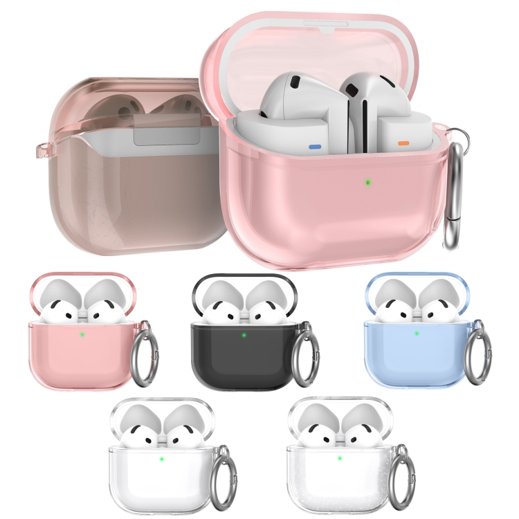 For Airpods 4 AhaStyle WG164 Earphone Anti-Drop TPU Split Protective Case(Transparent Pink) For Airpods 4 AhaStyle WG164 Earphone Anti-Drop TPU Split Protective Case(Transparent Pink)