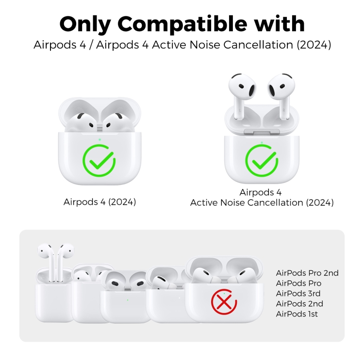 For Airpods 4 AhaStyle WG164 Earphone Anti-Drop TPU Split Protective Case(Transparent Pink) For Airpods 4 AhaStyle WG164 Earphone Anti-Drop TPU Split Protective Case(Transparent Pink)